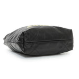 Chanel Black Shiny Calfskin Quilted Mini Chanel 22 Handbags Chanel