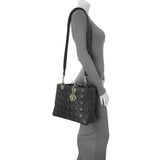 Christian Dior Black Grained Calfskin Cannage Large Supple Lady Dior Bag Handbags Christian Dior
