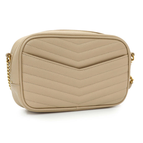 Saint Laurent Dark Beige Grain De Poudre Matelasse Monogram Mini Lou Camera Bag Handbags Saint Laurent