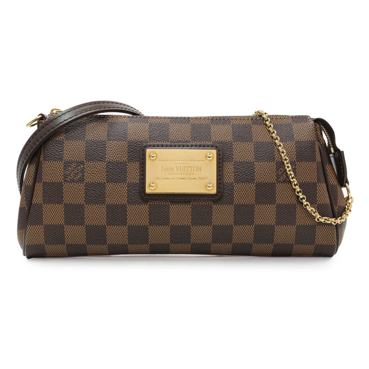 Louis Vuitton Damier Ebene Eva Clutch Handbags Louis Vuitton
