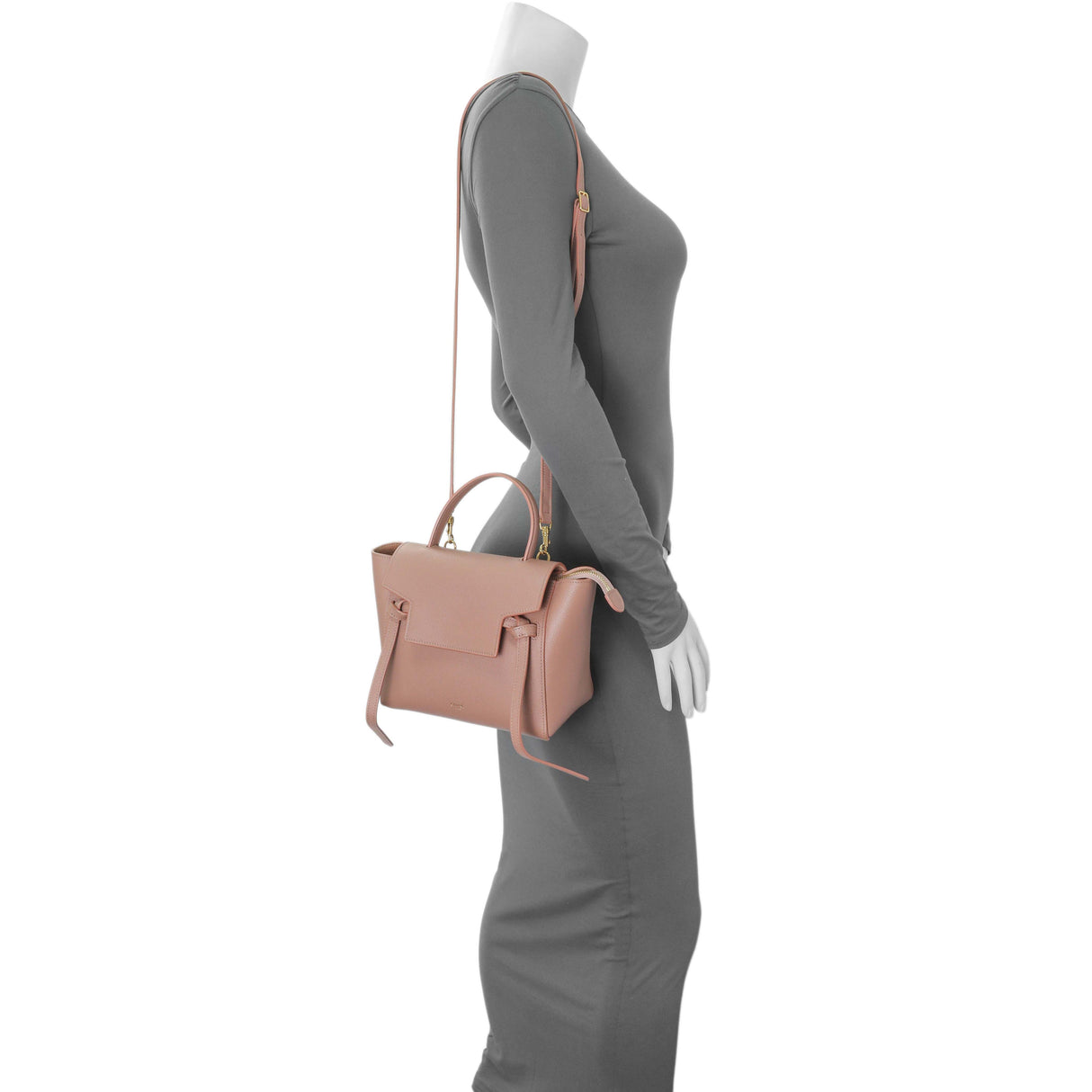 Celine Rose Grained Calfskin Nano Belt Bag Handbags Celine
