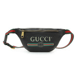 Gucci Black Grained Calfskin Small Logo Belt Bag Handbags Gucci