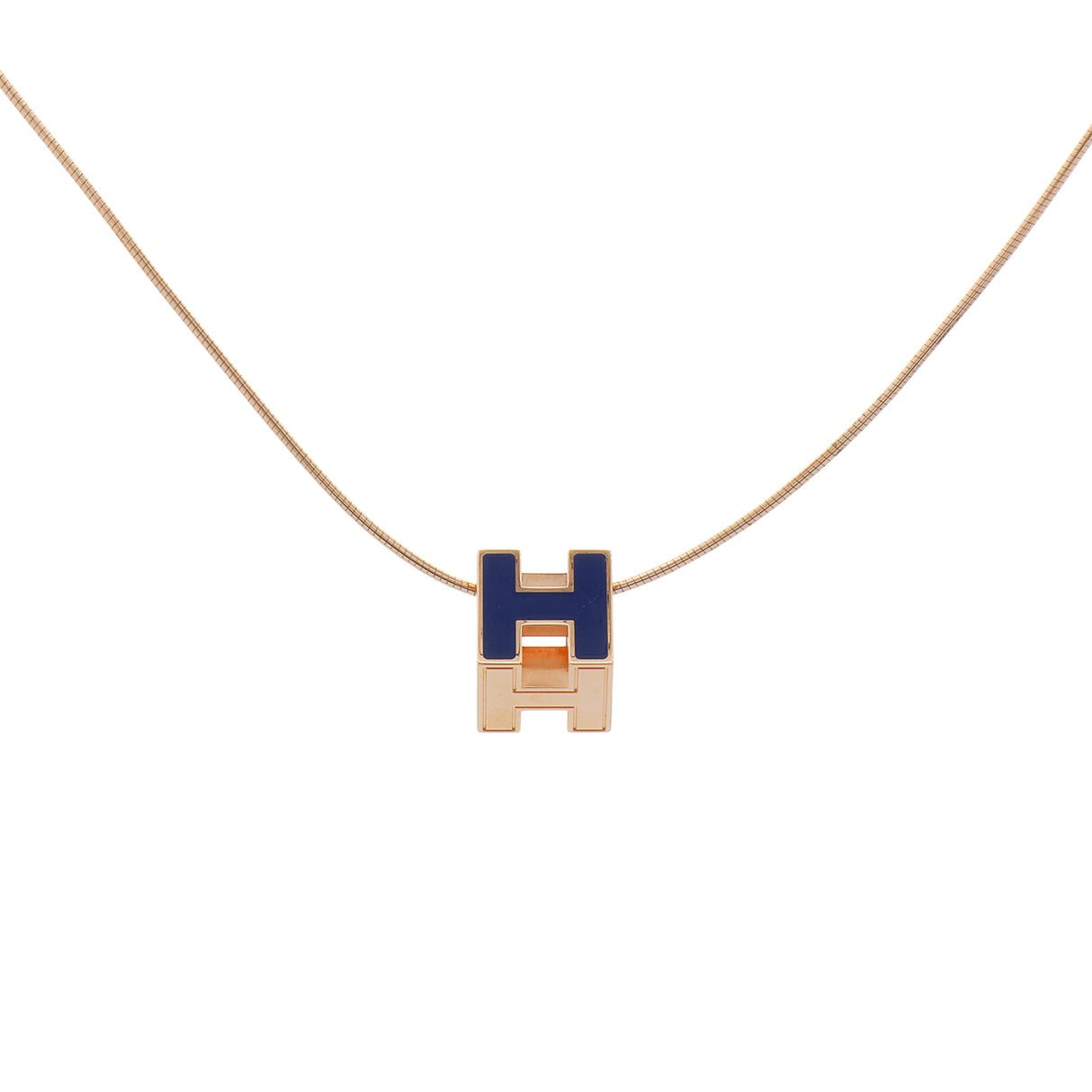 Hermes Lacquered Cage d'H Pendant Necklace