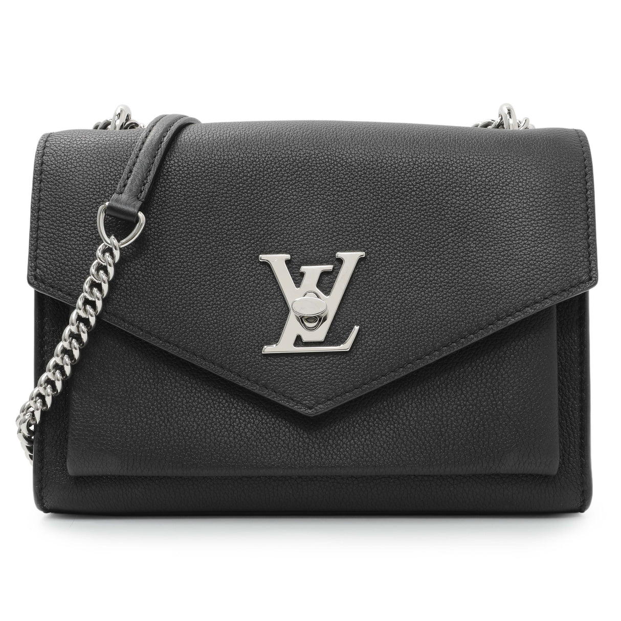 Louis Vuitton Black Soft Calfskin Mylockme Chain Bag Handbags Louis Vuitton