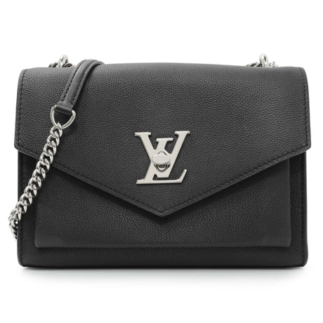 Louis Vuitton Black Soft Calfskin Mylockme Chain Bag Handbags Louis Vuitton