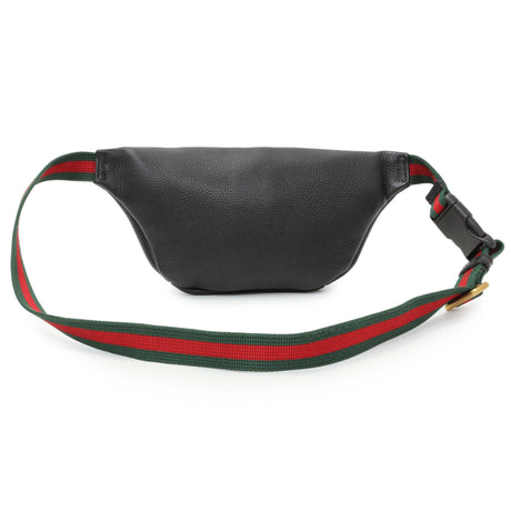 Gucci Black Grained Calfskin Small Logo Belt Bag