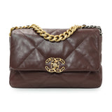 Chanel Burgundy Quilted Goatskin Medium Chanel 19 Flap Handbags Chanel