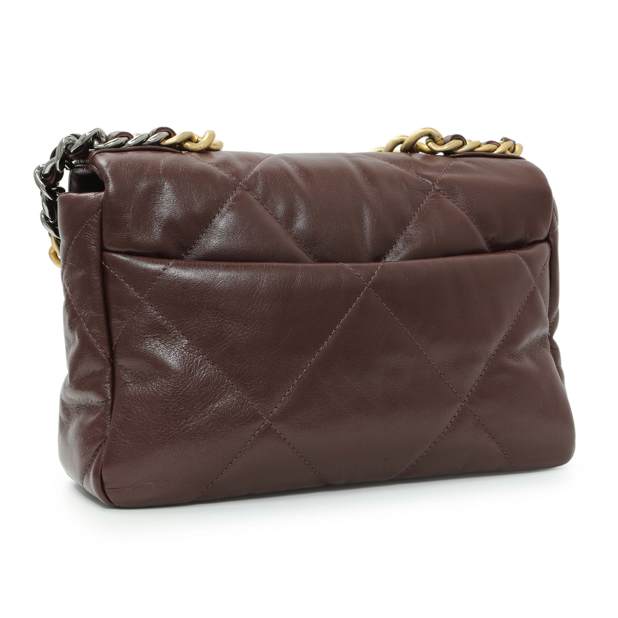 Chanel Burgundy Quilted Goatskin Medium Chanel 19 Flap Handbags Chanel