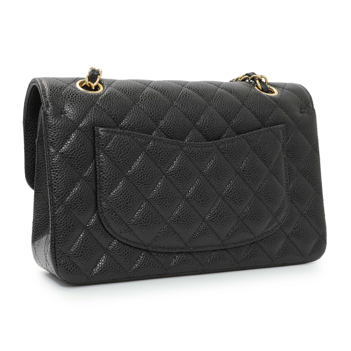 Chanel Black Caviar Small Quilted Classic Double Flap Handbags Chanel