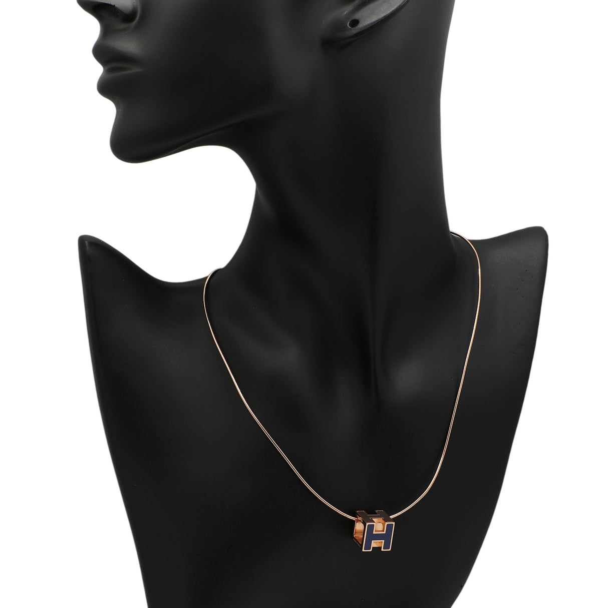 Hermes Lacquered Cage d'H Pendant Necklace