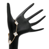 Van Cleef & Arpels 18K Yellow Gold Mother of Pearl 5 Motifs Vintage Alhambra Bracelet Designer Jewellery Van Cleef and Arpels