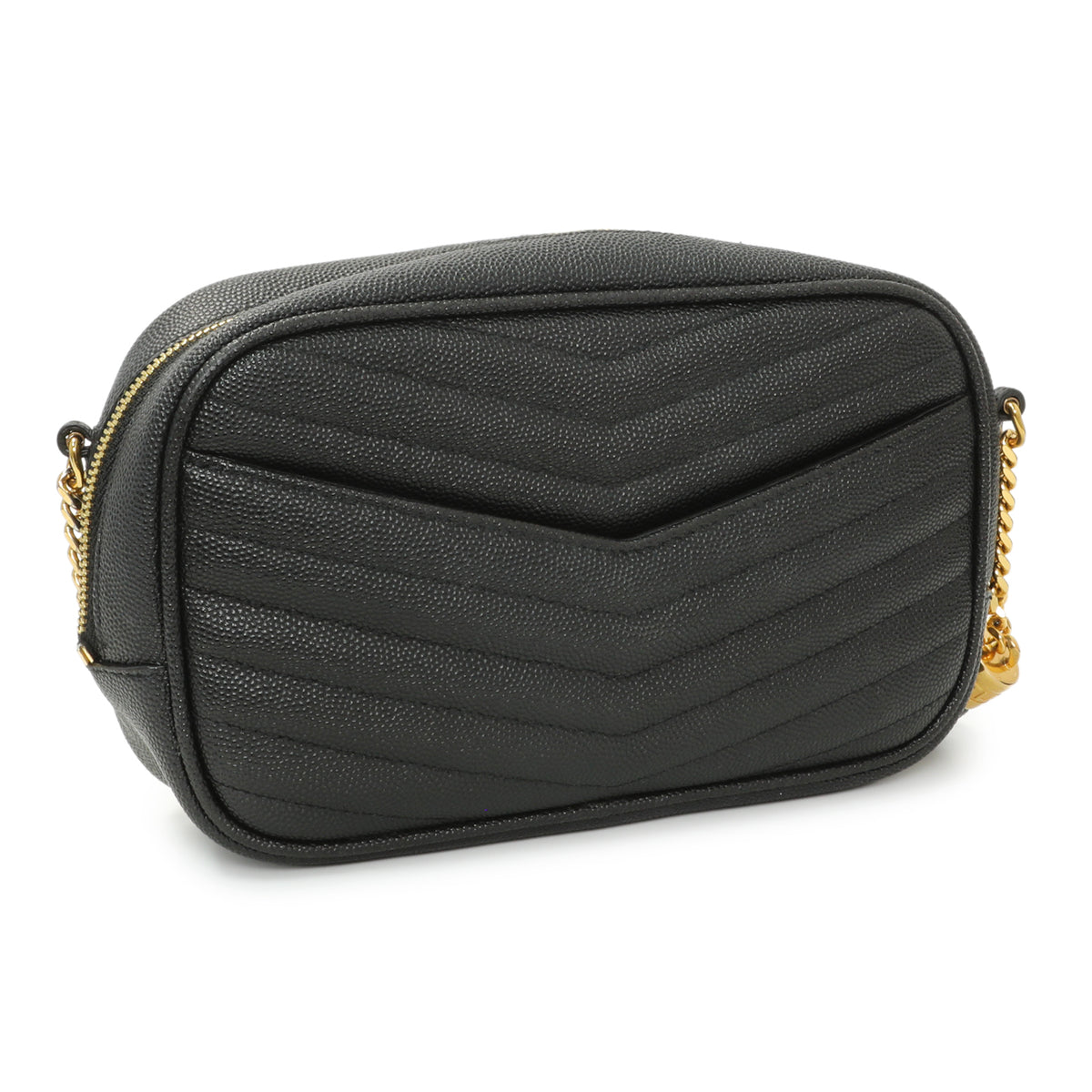 Saint Laurent Black Matelassé Lambskin Small Loulou Shoulder Bag Handbags Saint Laurent