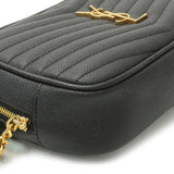 Saint Laurent Black Matelassé Lambskin Small Loulou Shoulder Bag Handbags Saint Laurent