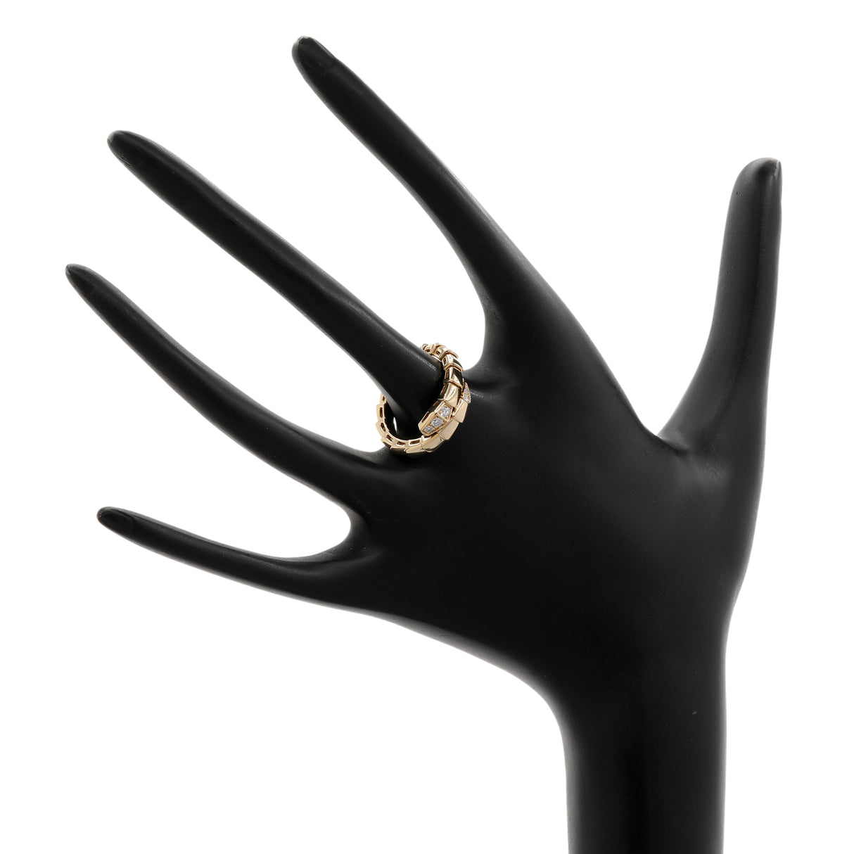Bulgari 18K Yellow Gold Diamond Serpenti Viper Ring Designer Jewellery Bulgari