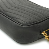 Saint Laurent Black Grain De Poudre Matelasse Monogram Mini Lou Camera Bag