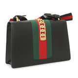 Gucci Black Calfskin Small Sylvie Shoulder Bag Handbags Gucci
