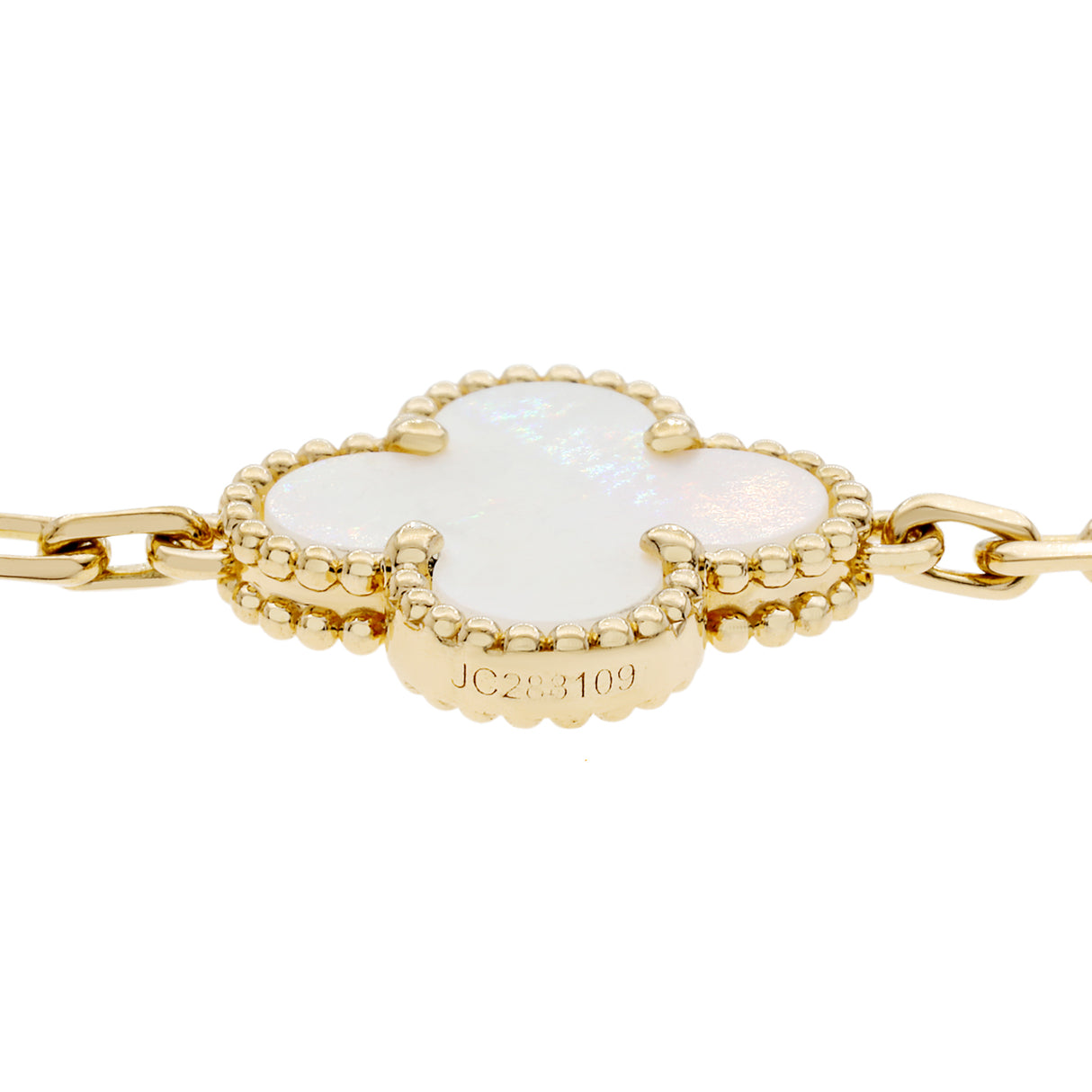 Van Cleef & Arpels 18K Yellow Gold Mother of Pearl 5 Motifs Vintage Alhambra Bracelet Designer Jewellery Van Cleef and Arpels