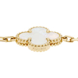Van Cleef & Arpels 18K Yellow Gold Mother of Pearl 5 Motifs Vintage Alhambra Bracelet Designer Jewellery Van Cleef and Arpels