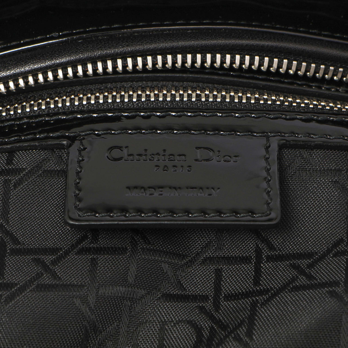 Christian Dior Black Patent Cannage Large Lady Dior