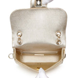 Chanel Gold Mirror Calfskin Quilted Hollywood Boulevard Mini Flap With Star Coin Purse Handbags Chanel