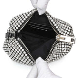 Alexander Wang Black Silver Mesh Crystal Rhinestone Mini Heiress Pouch Handbags Alexander Wang