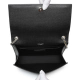 Saint Laurent Black Grain De Poudre Medium Monogram Kate Satchel Handbags Saint Laurent