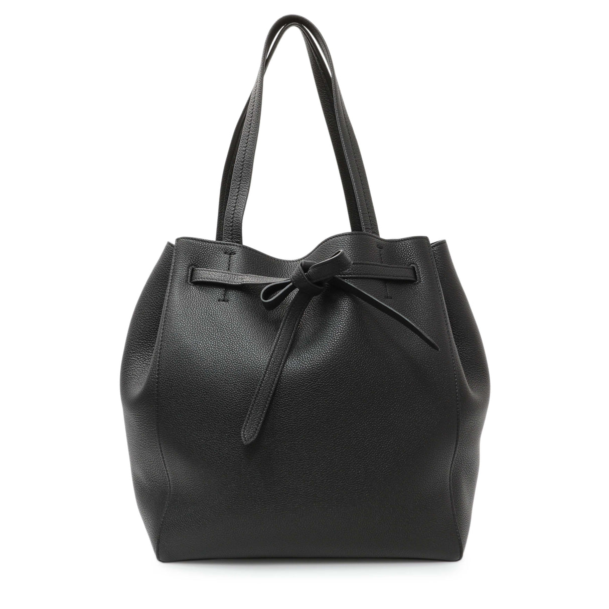 Celine Black Soft Grained Calfskin Medium Belt Cabas Phantom