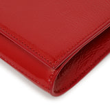 Saint Laurent Red Textured Patent Monogram Large Belle De Jour Clutch