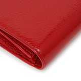 Saint Laurent Red Textured Patent Monogram Large Belle De Jour Clutch