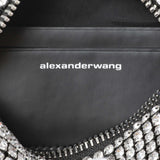 Alexander Wang Black Silver Mesh Crystal Rhinestone Mini Heiress Pouch Handbags Alexander Wang
