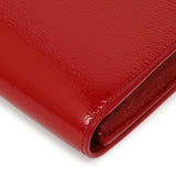 Saint Laurent Red Textured Patent Monogram Large Belle De Jour Clutch