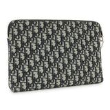 Christian Dior Beige And Black Dior Oblique Jacquard A4 Zipped Pouch