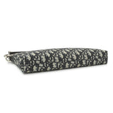 Christian Dior Beige And Black Dior Oblique Jacquard A4 Zipped Pouch