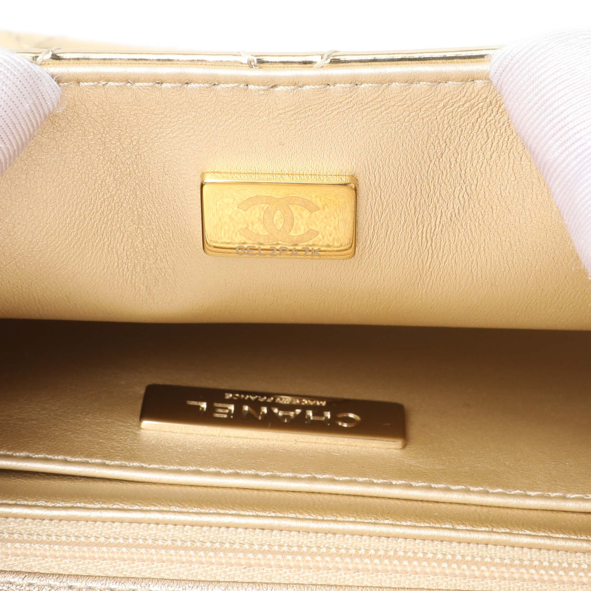 Chanel Gold Mirror Calfskin Quilted Hollywood Boulevard Mini Flap With Star Coin Purse Handbags Chanel