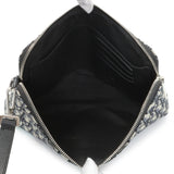 Christian Dior Beige And Black Dior Oblique Jacquard A4 Zipped Pouch