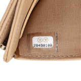 Chanel Beige Quilted Caviar Tri-Fold Wallet Accessories Chanel