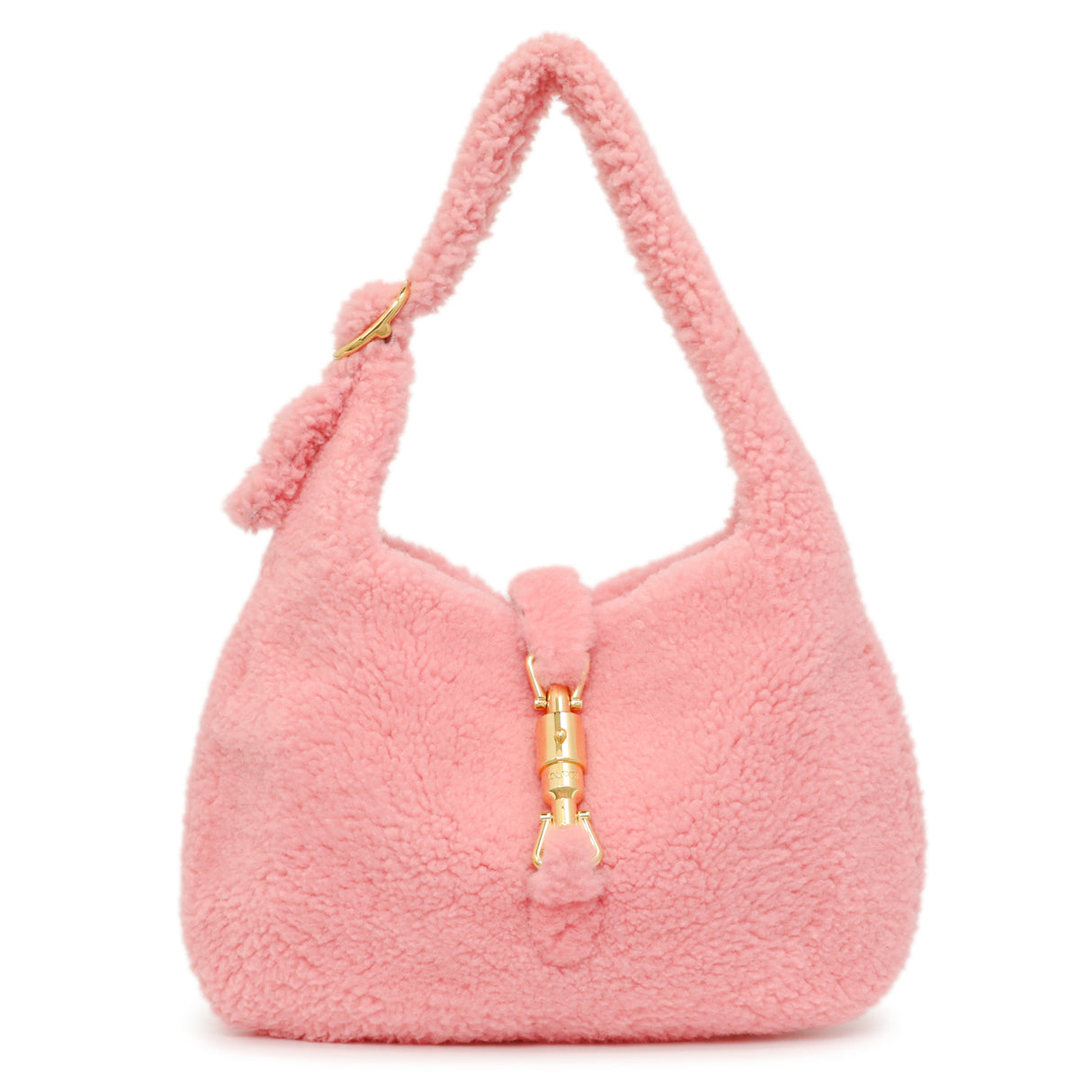 Gucci Lotus Pink Shearling Small Jackie 1961 Shoulder Bag