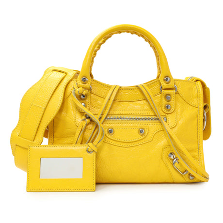 Balenciaga Yellow Agneau Classic Hardware Mini City Handbags Balenciaga