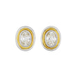 18K White Gold 1.00 Carat Illusion Oval Diamond Stud Earrings Fine Jewellery Modaselle