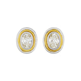18K White Gold 1.00 Carat Illusion Oval Diamond Stud Earrings Fine Jewellery Modaselle