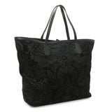 Gucci Black Nubuck Brocade Medium Soft Stirrup Tote Handbags Gucci