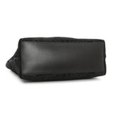 Gucci Black Nubuck Brocade Medium Soft Stirrup Tote Handbags Gucci