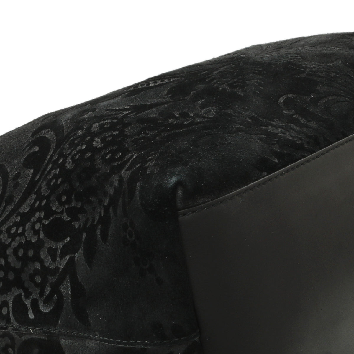Gucci Black Nubuck Brocade Medium Soft Stirrup Tote Handbags Gucci
