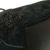 Gucci Black Nubuck Brocade Medium Soft Stirrup Tote Handbags Gucci