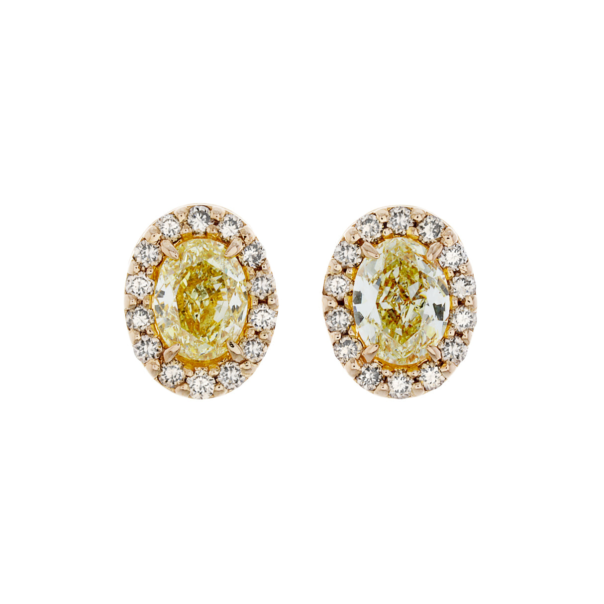 18K Rose Gold 1.34 Carat Fancy Yellow & Brown Diamond Earrings Fine Jewellery Modaselle