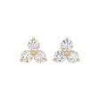 18K Yellow Gold 1.20 Carat Diamond Trefoil Cluster Earrings Fine Jewellery Modaselle
