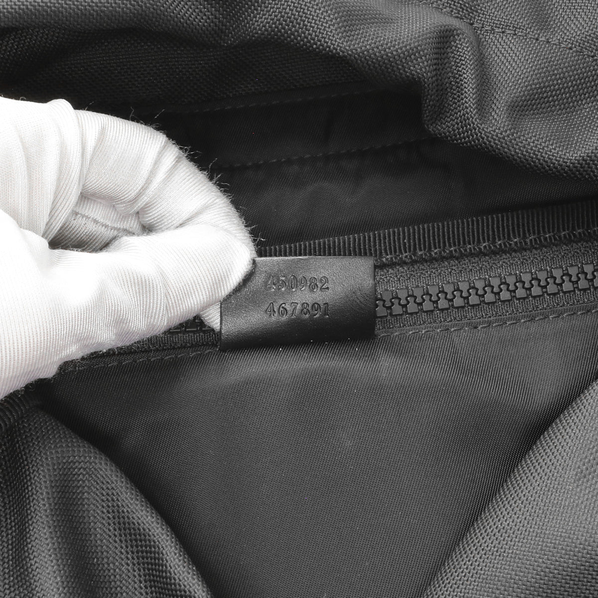 Gucci Black Techno Canvas Web Drawstring Backpack