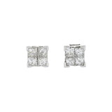 14K White Gold 0.56 Carat Princess Cut Diamond Stud Earrings Fine Jewellery Modaselle