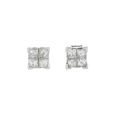 14K White Gold 0.56 Carat Princess Cut Diamond Stud Earrings Fine Jewellery Modaselle
