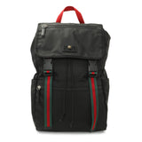 Gucci Black Techno Canvas Web Drawstring Backpack